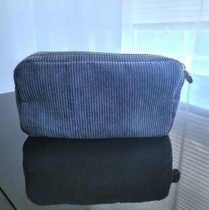 Stoney Clover Lane Small Corduroy Pouch in Blueberry